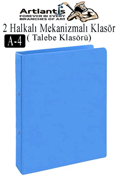 Artlantis 2 Halkalı Klasör 1 Adet A4 PVC Öğrenci ve Ofis Tipi Evrak Sunum Talebe Klasörü İç Cepli Otomatik Mek