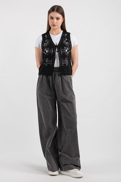 Hatun Atila Hatunatila Women's Acrylic Drainage Vest Black - 5157