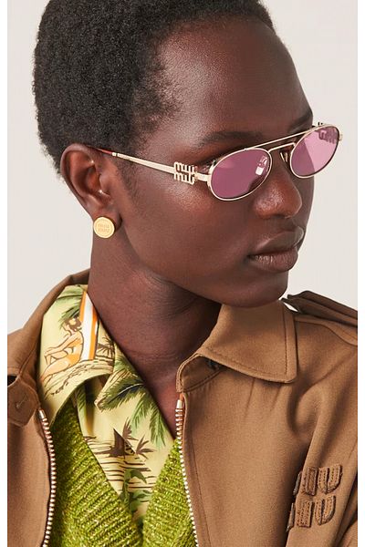 Miu Miu Mu 54Zs Zvn50D 53 Oval Pink Sunglasses