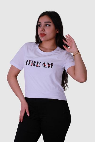 trender Tricou de damă alb cu imprimeu Dream Model 1