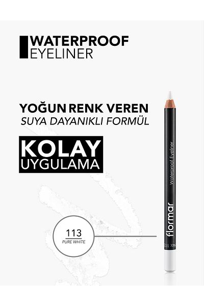 Flormar Waterproof Matte Eye Liner (WHITE) - Waterproof Eyeliner - 113 Pure White