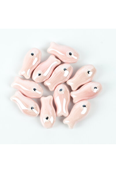 yfhobi 1 Adet - 19 mm Nemo Balık Desenli Porselen Boncuk, Pembe Renk Porselen...