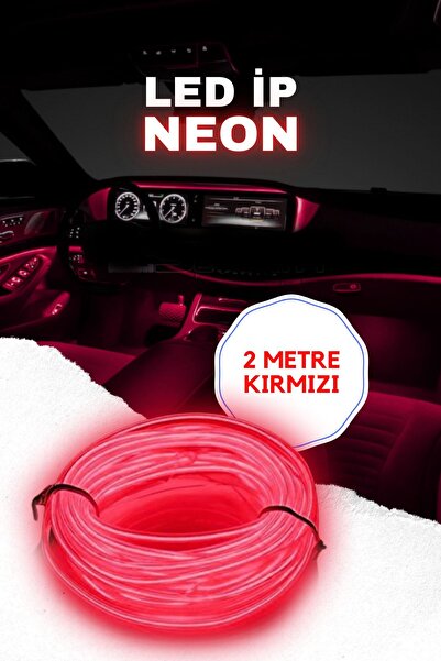 ASTRA LED 10 ADET Araç Içi Kırmızı Neon Ledi Ip Led Torpido Ledi 2 Metre Neon...
