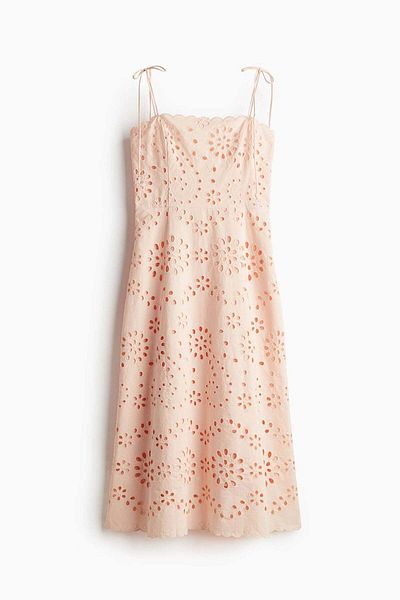 H&M Tie-strap broderie anglaise dress