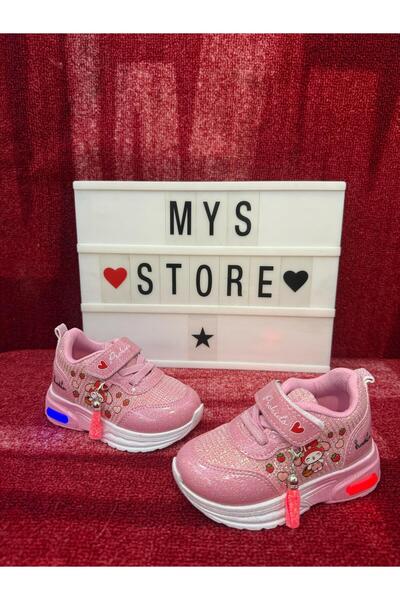 MYSSTORE KIZ ÇOCUK SİMLİ PÜSKÜLLÜ PİNK SPOR AYAKKABI PEMBE