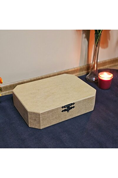 Tekir Store evinizi güzelleştirin Wooden Rectangular Octagonal Model 9 Compartment Jewelry Watch Accessory Box Hobby Raw Paintable Mdf