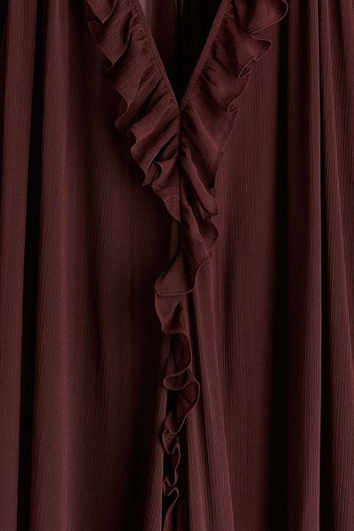 H&M Balloon-sleeved chiffon dress