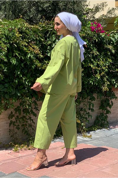 Moda Rosa 24Y2296 - Green - Relax Double Set with Kimono Binding
