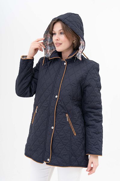 Butik Large Size Door Seasonal Coat Coat, Plaid and Detailed Inch Fit