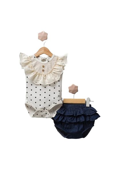 Cumino Baby Girl Denim Shorts Set