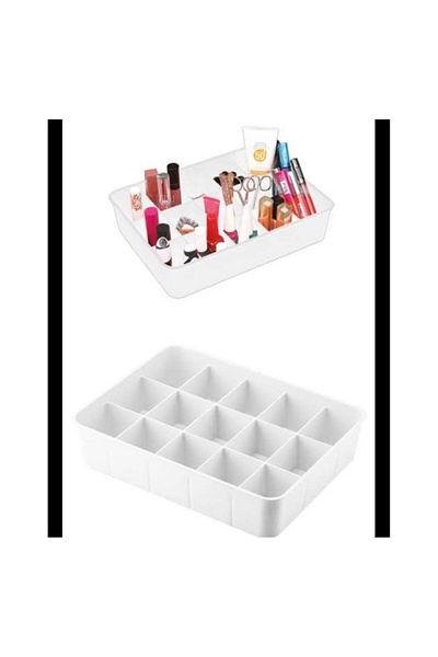 VİNİX 15 Compartment Drawer Organizer & White - 23 X 30 X 7 (H) cm