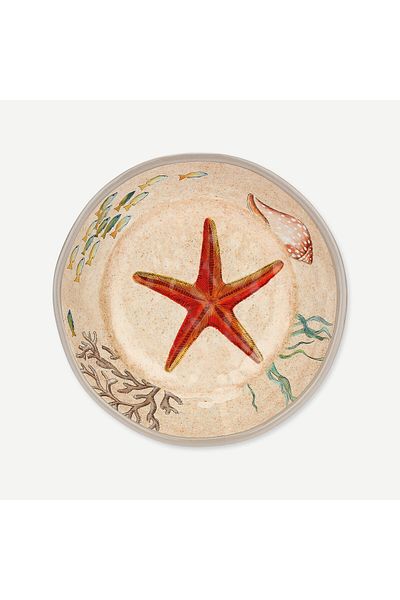 Rose Tulipani Milano Rose & Tulipani Milano Sea Life Beige Melamine Pit Plate 19.5 cm