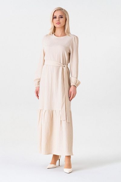 Fashion Showcase Rochie Hijab Crinkle cu mâneci balon Culoare piatră