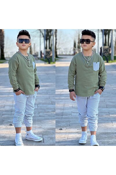 MUMİKİDS Bayramlık Erkek Çocuk Tarz Alt Üst 2'li Takım