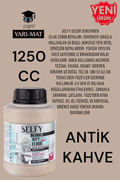 SEYFİKİRTASİYE SELFY DECOR ISLAK ZEMİN BOYASI 1250 CC MUTFAK TEZGAH FAYANS LA...
