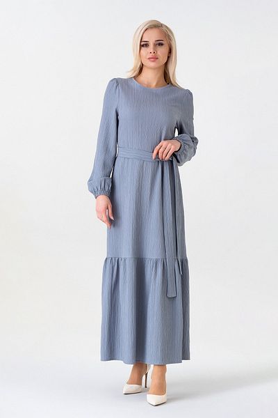 Fashion Showcase Rochie Hijab Crinkle cu mâneci balon - Indigo