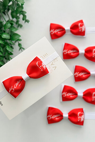 Eliya Clips Erkek Kırmızı Atatürk Imzalı Ve Silüetli 29 Ekim / 23 Nisan / 10 Kasım Papyon Çocuk Papyon