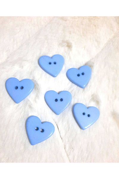 İMREN AKSESUAR 2.5 cm Heart Motif Polyester Mountainous 6 Pieces 1 Pack
