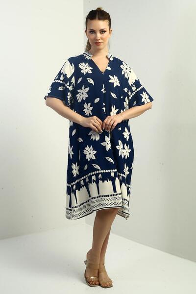 By Saygı Γυναικείο κοντό φόρεμα με λουλουδάτο σχέδιο με τσέπες