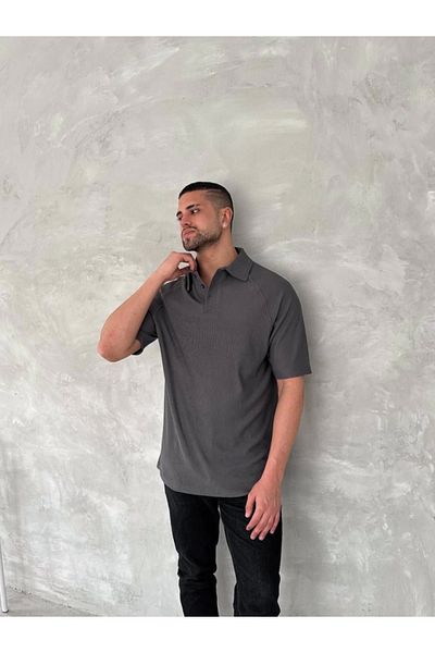 CVS Eyesof Collared Patched Short Sleeve T-Shirt - Anthracite