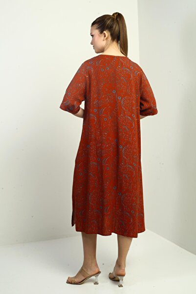 By Saygı Дамска рокля с шал и шарка, голям размер