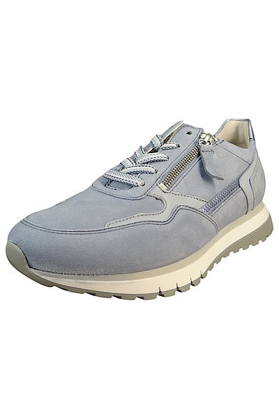 GABOR Damen Low Sneaker Low Top H-Weite 66.378 Blau Azur/Sky Leder