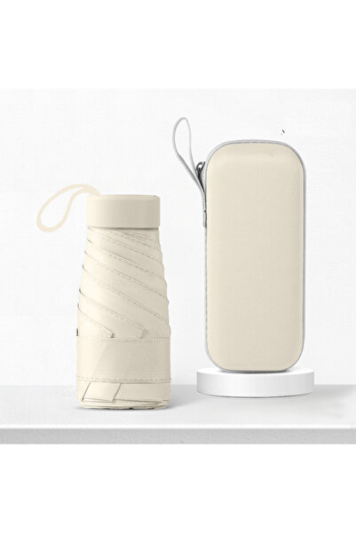 Choice8 مظلة صغيرة قابلة للطي بلون كريمي، توفر حماية من الأشعة فوق البنفسجية،...