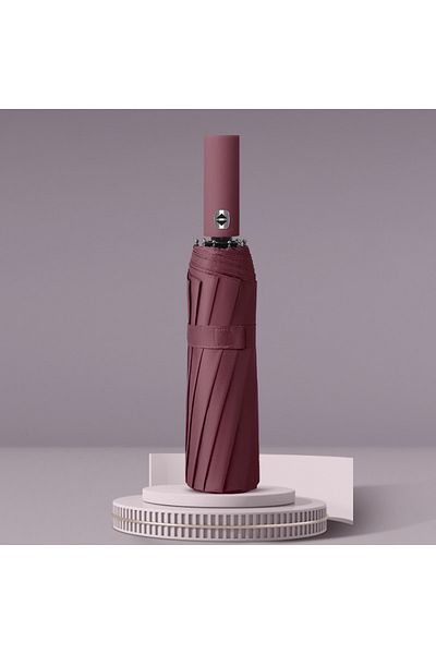 Choice Iron 24k Wine Red 24 Bone Automatic Folding Umbrella Windproof Sunshade Umbrella Men's And Women's L