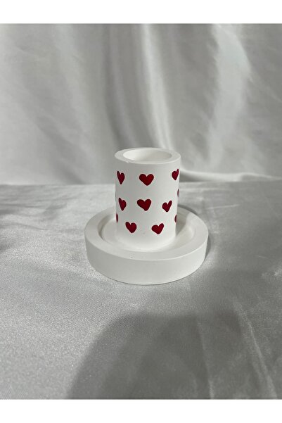 NYMPHİS Kalpli El Boyaması Şamdan Mum Tutucu-1Adet