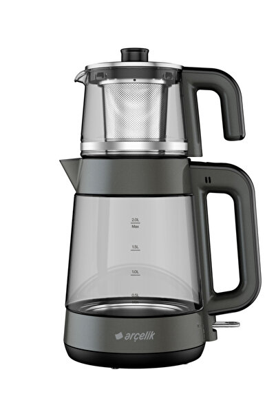 Arçelik 1900 W 2 lt Cam Çaycı, Gri