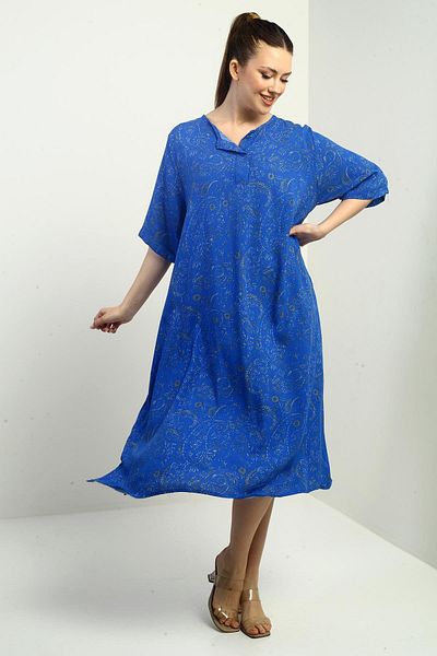 By Saygı Rochie oversize cu model șal pentru femei, cu buzunare