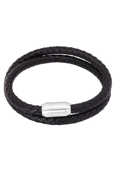 Heideman Lederarmband Herren Lux silberfarben casual, modisch