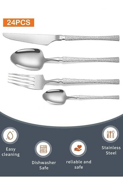 fulina 24 Piece Silverware Tableware Set Premium Stainless Steel Flatware