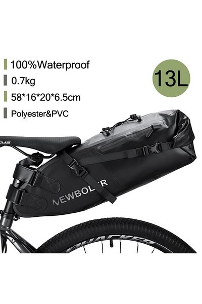 Choice PAC040-13L NEWBOLER Bike Bag Waterproof 13L Large Capacity Bicycle Saddle Bag Cycling Foldable Tail