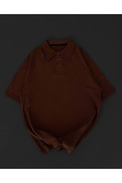 Kokosh moda Κοντομάνικο μπλουζάκι με καφέ γιακά