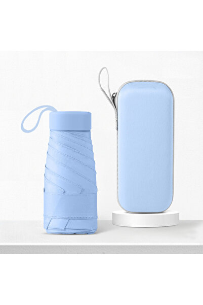 Choice7 مظلة صغيرة قابلة للطي باللون الأزرق الفاتح، توفر حماية من الأشعة فوق ...