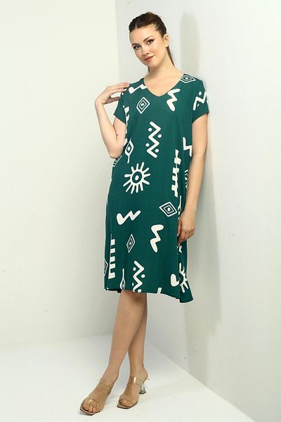 By Saygı Rochie oversize cu modele etnice