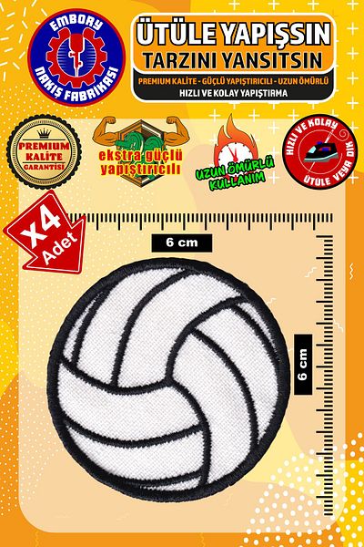 Embory Patch de armă adeziv și minge de volei (4 bucăți) Patch de aplicație țesută cu ureche