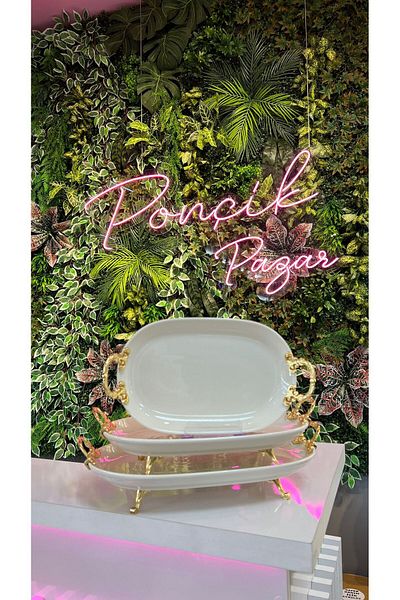 PONCİKPAZAR Porcelain Presentation Plate Sets