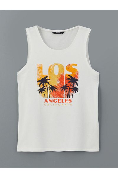 LC Waikiki LCW Los Angeles bedrucktes ärmelloses Herren-T-Shirt