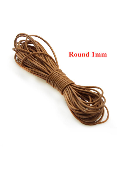 Choice حبل جلد البقر الأصلي المستدير المسطح بطول 1 مم و2 متر بعرض 1-8 مم للأس...