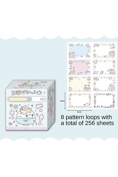 Choice D 256pcs 256 pcs/box Cartoon Cute Pull Out Convenience Sticker For Puppies Tearable Adhesive Sticker