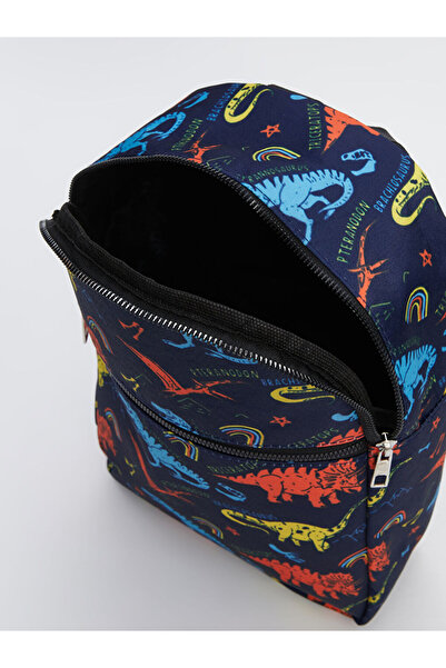LC Waikiki LCW ECO Синій рюкзак для хлопчика з принтом динозавра