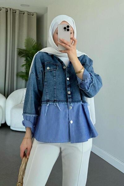 Şulemoda Giyim Kot Ceket Gömlek Mavi