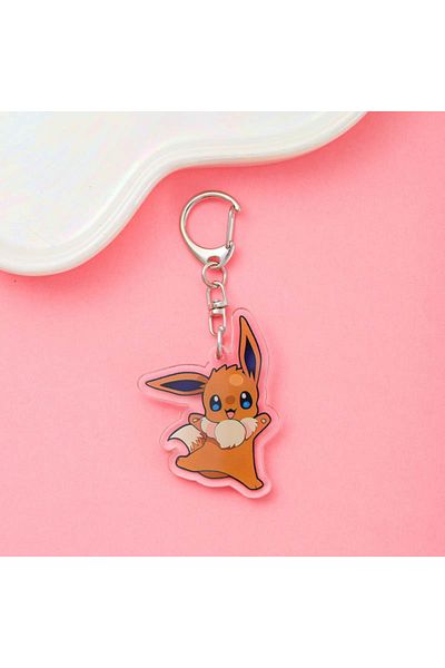 Miniso 5cm 8 Anime Pokémon Eevee Acrylic Keychain Accessaries Cartoon Funny Pendant Cute Creative Bag Charm