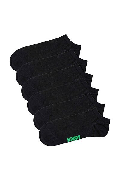 Happy Socks Unisex Sneaker-Socken, 6er Pack - Solid Socks Low, Baumwollmischung, einfarbig
