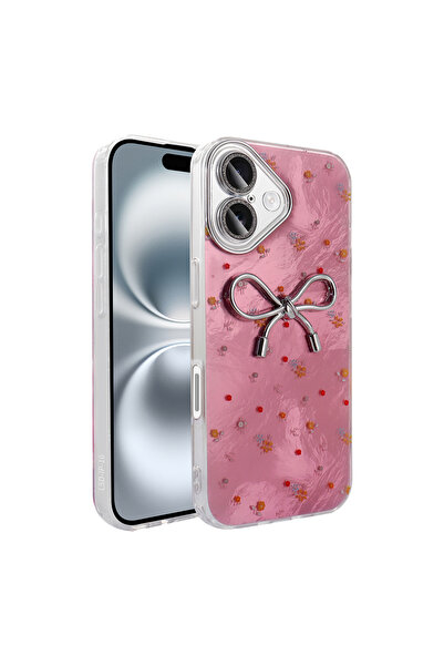 Rivor Apple iPhone 16 Plus Uyumlu Kılıf Kamera Korumalı Figürlü Parıltılı Ren...