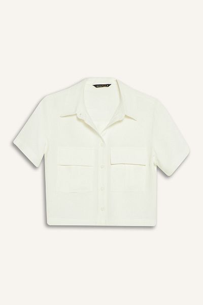 DeFacto Crop Pocket Short Sleeve Shirt C4784Ax25Sp