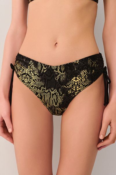 SUWEN Medusa Side Gathered Bikini Bottom