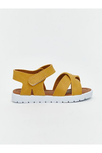 LC Waikiki Lcw Steps Yellow Cross-Strapped Baby Girl Sandals
